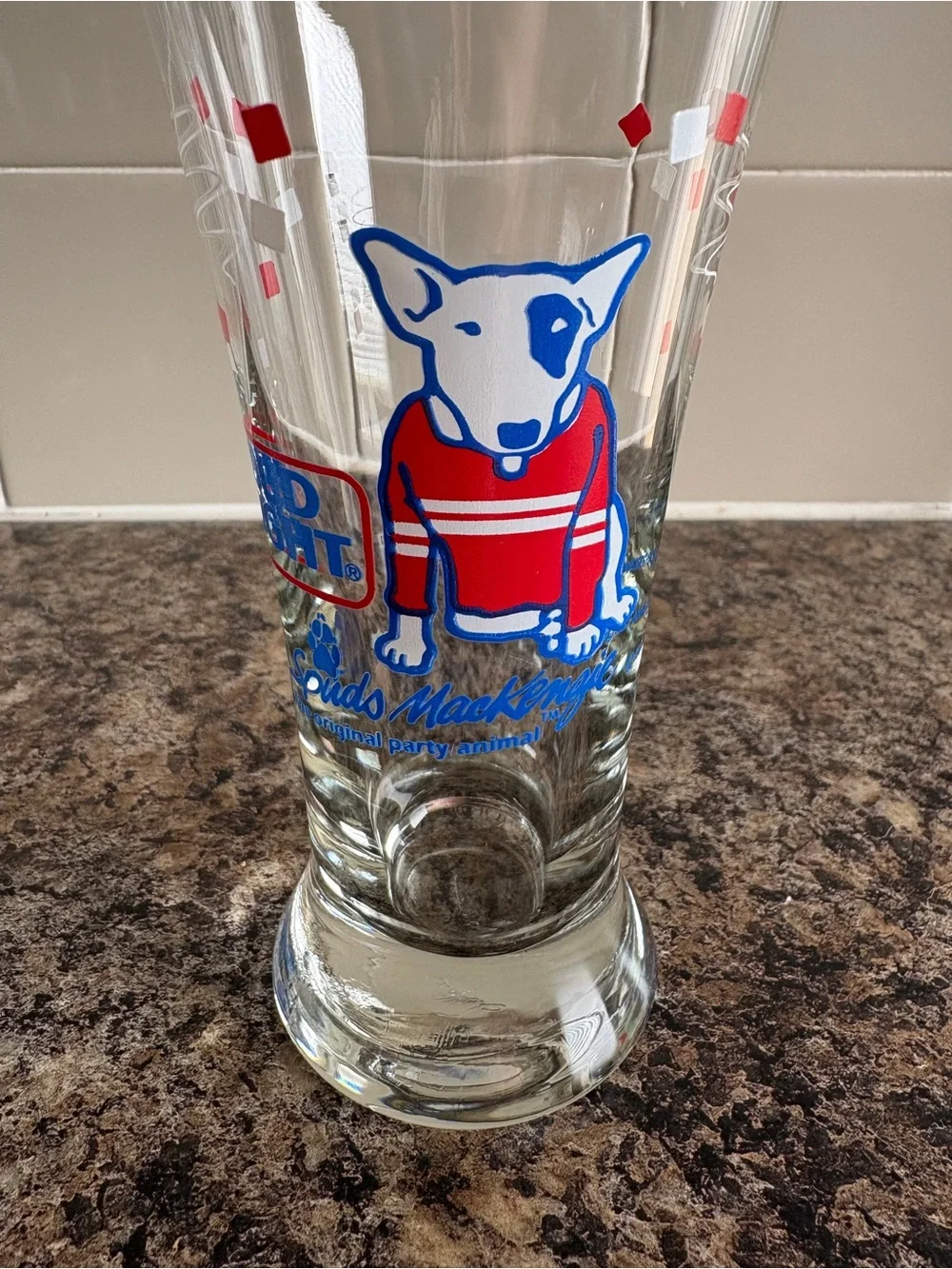 Vintage 1987 Bud Light Spuds MacKenzie Beer Party Animal Glasses - Set of 4